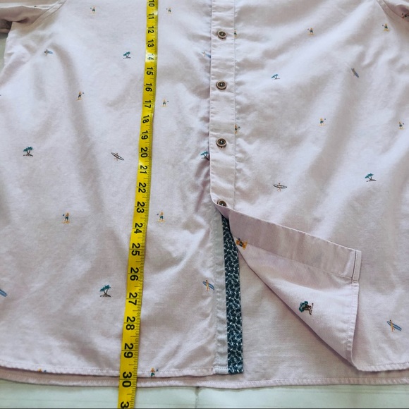 Ted Baker Button Down Beach Print Shirt Pink xxl - Picture 9 of 16